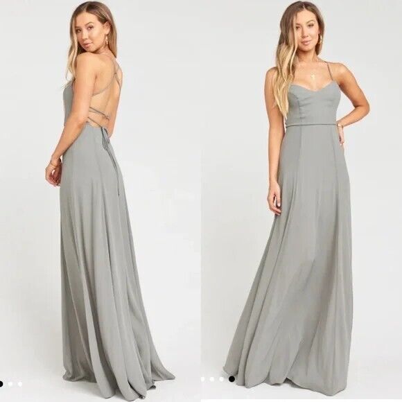 Show Me Your Mumu Godshaw Goddess Gown Soft Charcoal Crisp Bridesmaid Size Xl